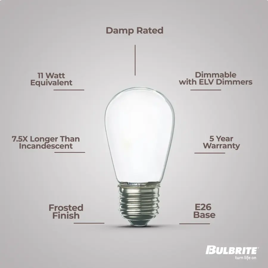 S14 LED Filament Bulb - Frost Finish - Image 6