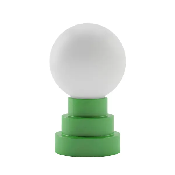 GLOBE combines artistic design with portable convenience, featuring a pristine white glass orb and colorful stepped base. With 8+ hours of cordless operation, three brightness levels, and exceptional color rendering, it's perfect for flexible lighting anywhere.