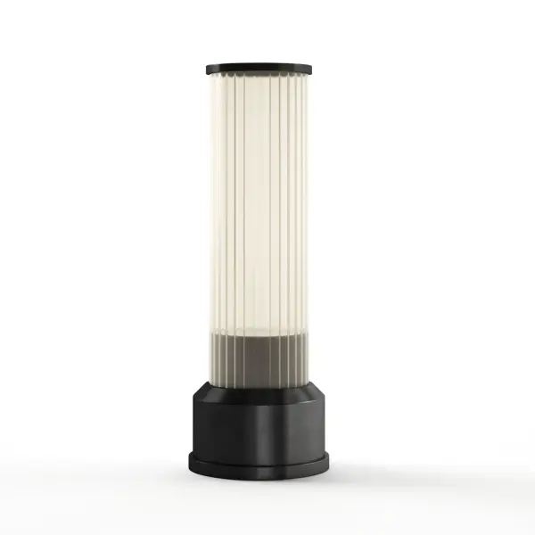 This portable candlestick-inspired lamp combines classic elegance with modern cordless technology. Features 8+ hours of battery life, three brightness levels (60-300 lumens), and a fluted acrylic lens for soft, intimate lighting.
