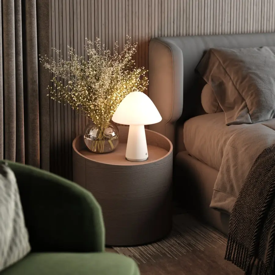 Mushroom Cordless Table Lamp - Off White - Image 2
