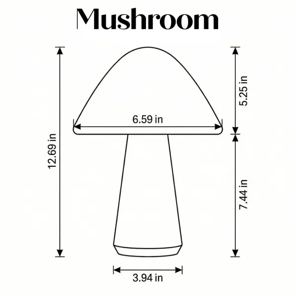 Mushroom Cordless Table Lamp - Off White - Image 7
