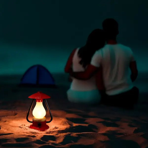 The Kibün Bonfire combines heritage camping lantern design with modern LED technology. Features 200 lumens of warm amber light, three lighting modes including flicker flame effect, full dimming control, and USB charging port. - alternate view