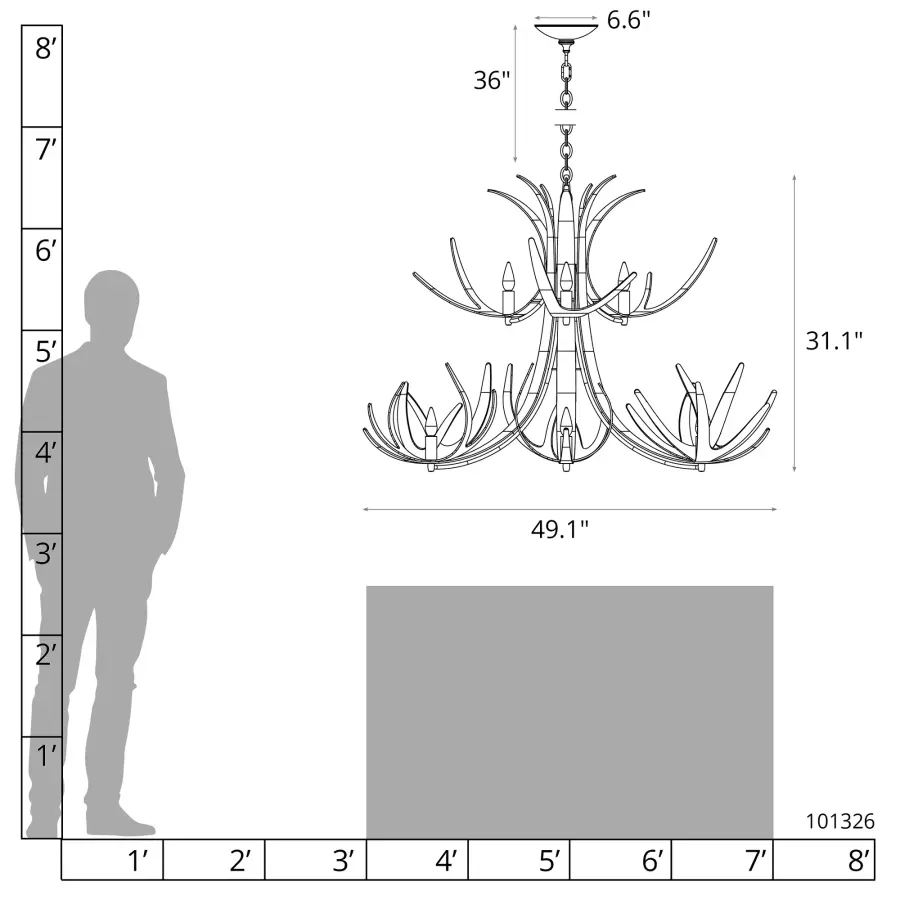 Caribou 9-Light Tiered Chandelier - Image 1