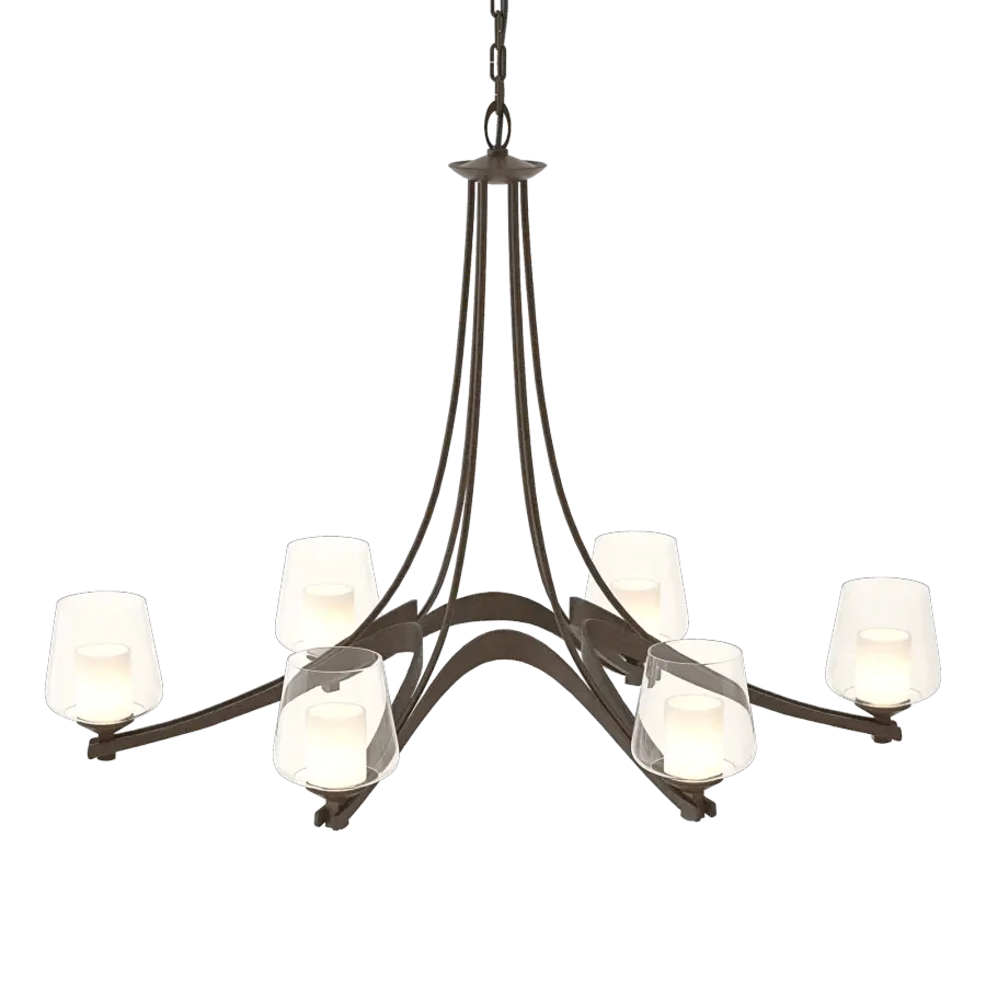 Oval Ribbon 6-Arm Chandelier - Image 1