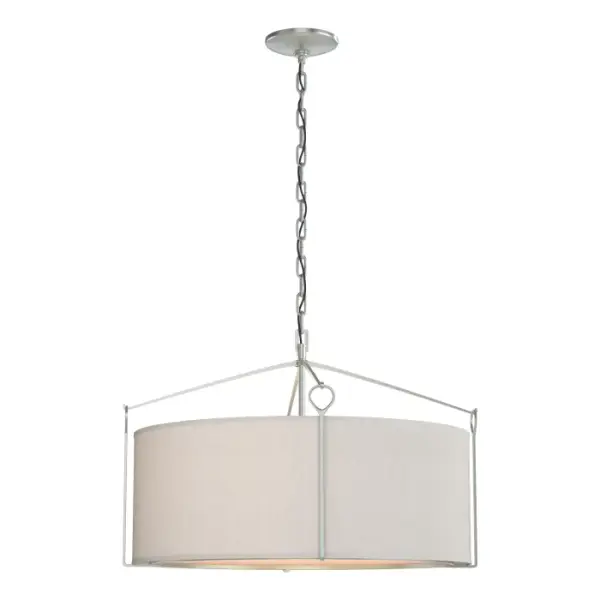 Simple and versatile, with clean lines and generous light output—this Bow Pendant is designed to suit multiple settings and styles. Classic hook and loop details suspend the shade, while a lightly curved bottom glass diffuser softly disperses the light. Large and a Tall sizes also available.