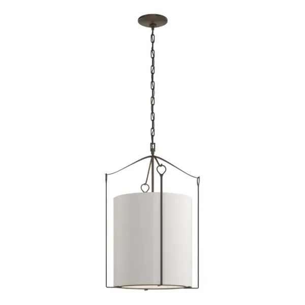 Simple and versatile, this Tall Bow Pendant is designed to suit multiple settings and styles. Classic hook and loop details suspend the shade, while a lightly curved bottom glass diffuser softly disperses the light. Clean lines with generous light output make it the perfect choice for any space. Standard and Large sizes also available. - alternate view