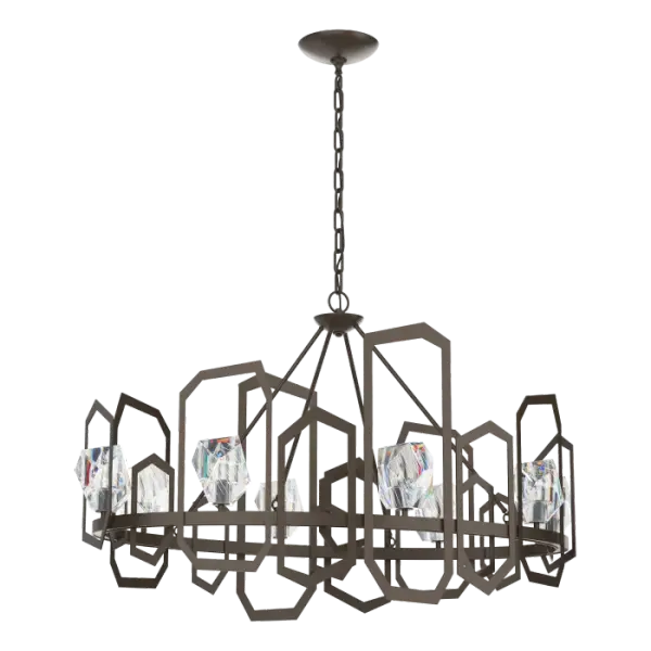 Hand-cut and polished crystals adorn this magnum opus of luxury lighting. Avant-garde design pairs with a penchant for being the center of attention; the Gatsby lives up to its namesake with opulence and a larger-than-life presence.