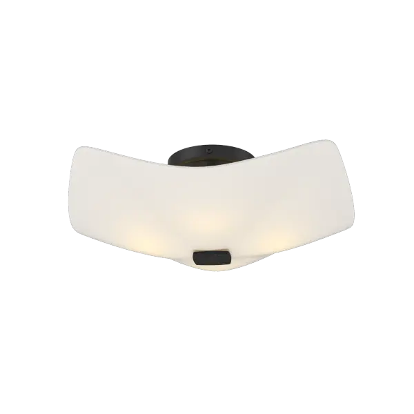 Elegant in its simplicity, the sophisticated Astra Semi-Flush features gently slumped art glass that is held in place by a handcrafted, forged medallion. A beautiful addition to any space.