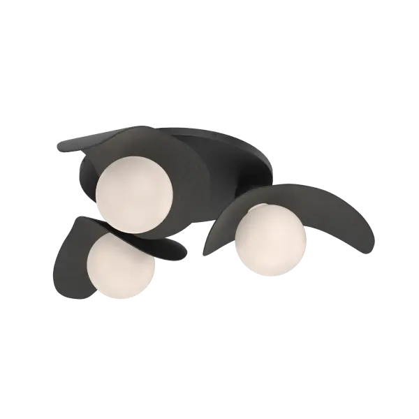 This 3-light semi-flush lighting fixture takes the Yoki design to new heights. With elongated hand-forged elements shielding the light, the Yoki brings both style and fun to any room. And don't forget: in addition to our 11 standard interior finishes, you can also add a pop of custom color—we can match any of 2000+ RAL colors!