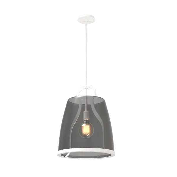 This large Caliper Pendant gives scale to our popular design. At over 16" in diameter, this Caliper is large enough to hang as a single fixture in a breakfast nook, or a double over most kitchen counters. With the metal feature designed to resemble an antique tool, the Caliper's large glass shade is supported by this "tool" and lower metal rim.