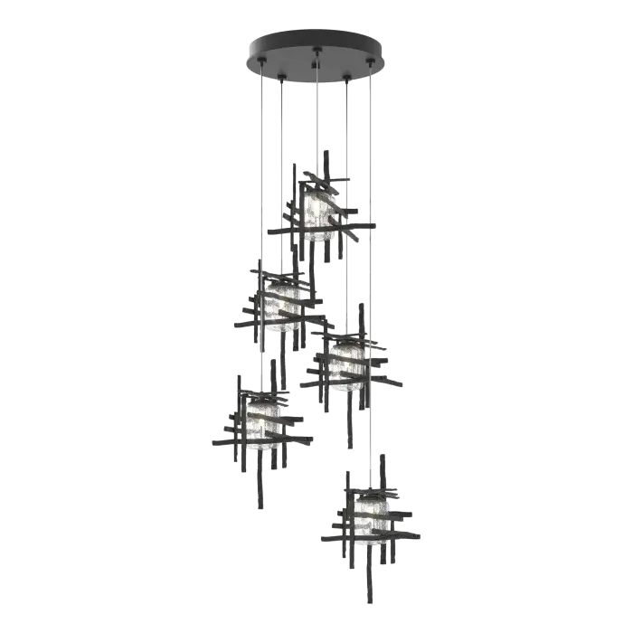 Tura 5-Light Seeded Glass Pendant