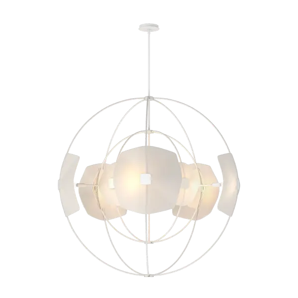 At over 4 ft in diameter, the Astra Orb Large Pendant offers both scale and light, with an open-structure providing an airy, contemporary feel. Handmade, gently slumped art glass in two sizes complements each arm of this spherical fixture. A beautiful, hand-forged metal medallion holds the glass panel in place while adding a sophisticated geometric detail. And, our makers thought of everything—this fixture's "hoops" knock down for easy shipping!
