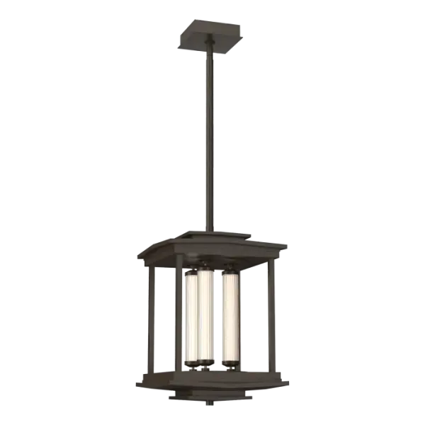 The Athena 3-Light LED Lantern features 3 LED modules within a rectangular, open metal structure, optimizing functional lighting in a modern lantern-style pendant. Three fluted, clear glass tubes over inner opal glass cylinders containing the LED components are suspended between conductive perches at top and bottom. Note that the LED module can be easily replaced, if needed for any reason. And, with the Athena's Multi-Stem system, it can easily be adapted to accommodate most ceiling heights and is perfectly suited to hallways, foyers and other locations where functional, stylish ceiling light is needed.