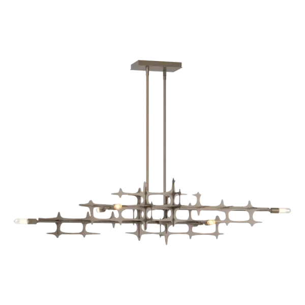 The contrast of metal, paired with bare bulbs and contemporary styling, gives the Grid Pendant a distinctive industrial vibe. Sleek lines, that contain both organic and geometric forms, provide a bold grid pattern that makes this pendant a savvy addition to any space.