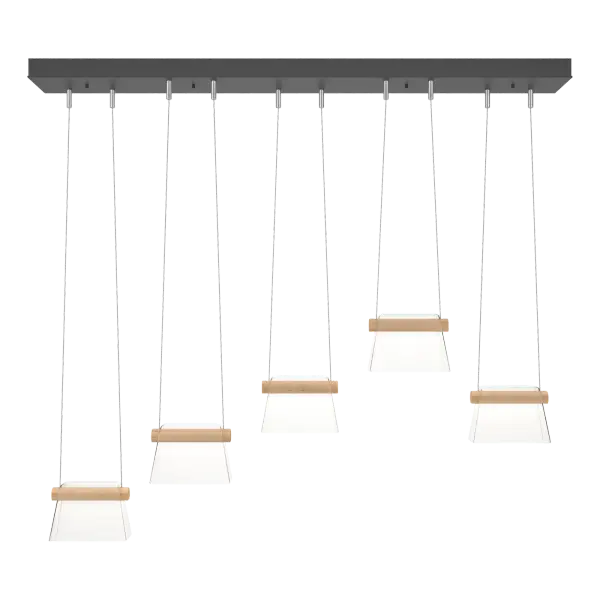 Inspired by clean Scandinavian design, the More Cowbell LED Pendant's elegance is in its simplicity. The glass cow bell is suspended by a Vermont maple dowel which acts to isolate the LED light source.