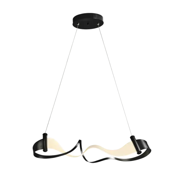 An organic, elegant shape flows through the design of the Zephyr. The heat-textured steel morphs into the light guide – or does the light guide turn into steel? The ribbon-like LED light guide beautifully illuminates the fine details.