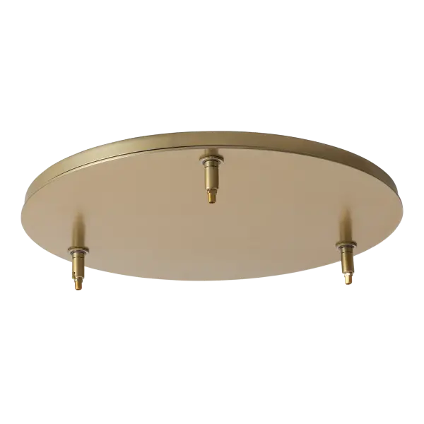 Sold separately, the 3-Light Round Canopy can accommodate all single (stem) pendants where indicated as an available option. Purchase this canopy + purchase 3 single (stem) pendants. Will not accommodate cable- or chain-hung pendants. Some larger pendants must be staggered where indicated on individual product pages. Smaller pendants may be hung in either a staggered or level configuration. Designated single pendant stems thread directly onto the three screw collars. Canopies are available in any of our interior finishes to coordinate with your choice of pendant finish.