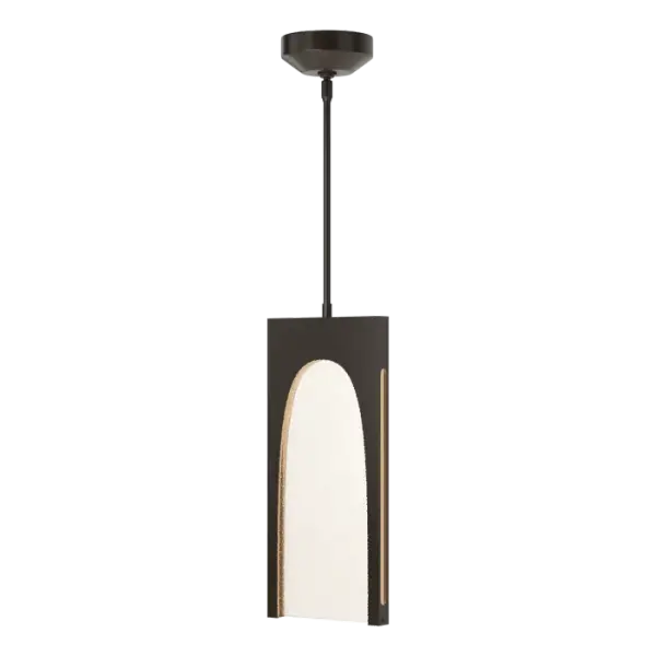 When you look at the Cypress 1-Light Pendant, you immediately see its clean lines and classic architectural references of aqueduct and arches. According to Designer Paul Marr Hilliard, "Its substantial seeded glass acts as a monolith of light in contrast with its rough inner steel edges that appear to sparkle when lit." The unique clear seeded glass varies with no two panels being identical.