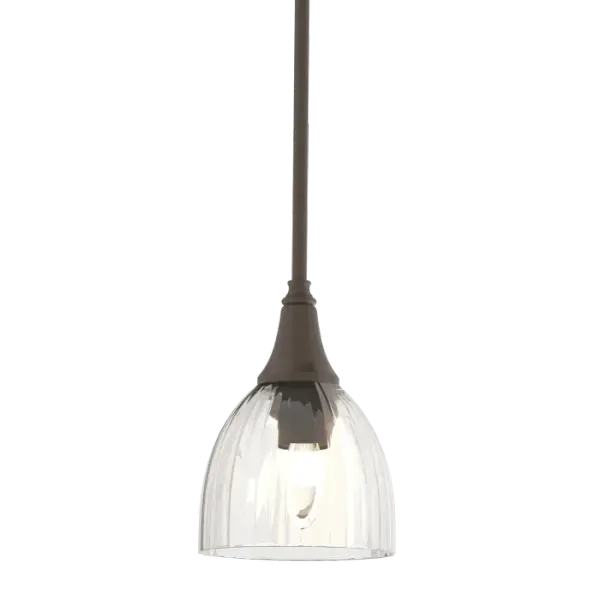 The curved glass of our pendant resembles the bell of a trumpet, hence the name. But the virtuosos here at our Vermont forge work with steel, not brass to craft this clean, simple design.