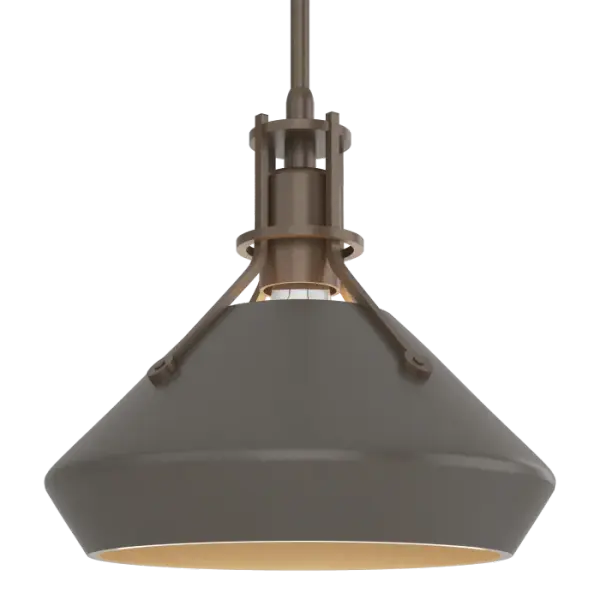 A new addition to the popular Henry Collection, the Henry with Chamfer shade Mini Pendant is two-toned, with canopy/rod/fittings in one finish and the chamfer shade in a choice of accent colors. Hang it singly or in multiples, this pendant suits a variety of settings, from islands to bars to bath. The Henry with Chamfer is also available in a larger pendant version.