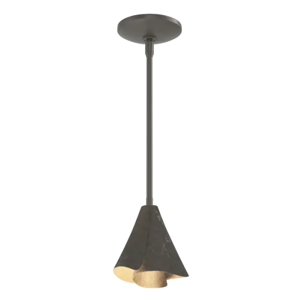Our Mobius Mini Pendant is named after the discoverer of the Möbius Strip - a structure having a single surface that is simultaneously an inside and outside boundary. It's difficult to explain the concept, but easy to appreciate the artistry behind this light with its forged steel shade.