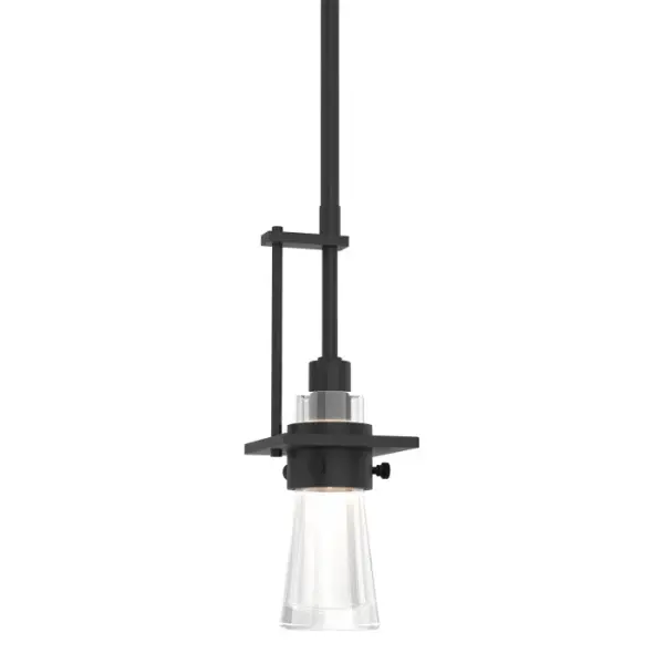 Inspired by the flat-bottomed Erlenmeyer flask, our mini pendant is the right choice over an island or bar or to illuminate the most stylish lab ever. With the handcrafted collar encircling the clear, thick blown-glass flask, this design bubbles with design chemistry.