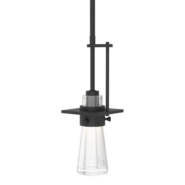 Inspired by the flat-bottomed Erlenmeyer flask, our large mini pendant is the right choice over an island or to illuminate the most stylish lab ever. With handcrafted collar circling the clear, thick blown-glass flask, this design bubbles with design chemistry.
