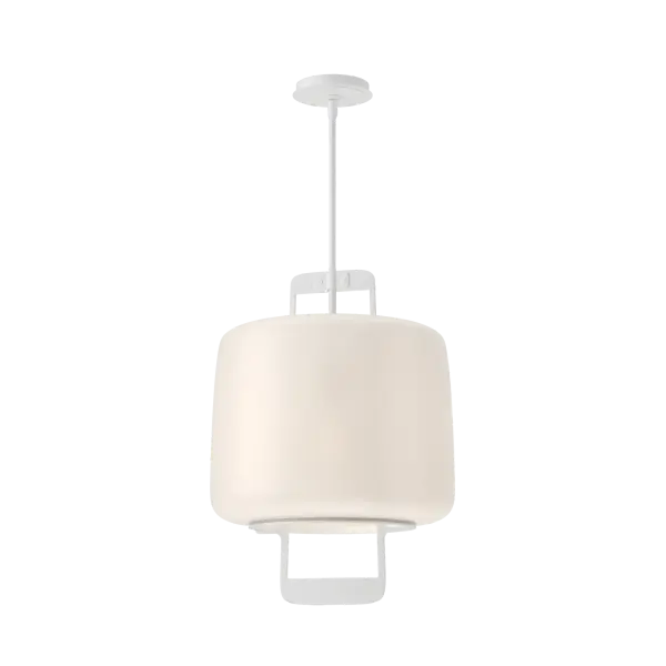 Bold geometrics are at play with the Dane Lantern. A tall, open vertical flared rectangular hand-forged steel is the focal piece for this fixture with a large glass cylinder sitting on its steel rim that houses a central bulb.