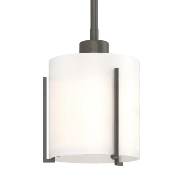 This is a small, no-nonsense pendant for those seeking a clean, minimalistic look that doesn't steal the show, but still adds modern elegance to a room. The steel bars cradling the cylindrical glass deliver a striking contrast.