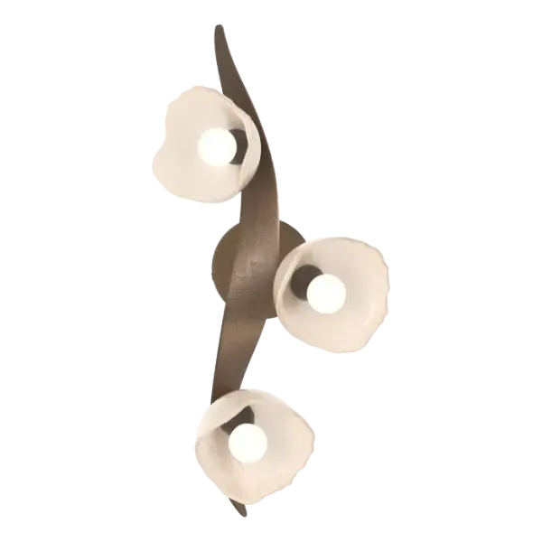 Named for Designer Ori Goldberg's talented daughter, the Mika 3-Light Semi-Flush/Pendant captures the graceful flow and movement of a dancer through its sculptural metal design. This piece combines the elegance of organic, handmade Italian glass with the sculptural, hand-forged steel. With its versatile design, you can choose to install this fixture as a ceiling semi-flush or a wall sconce to elevate any space.
