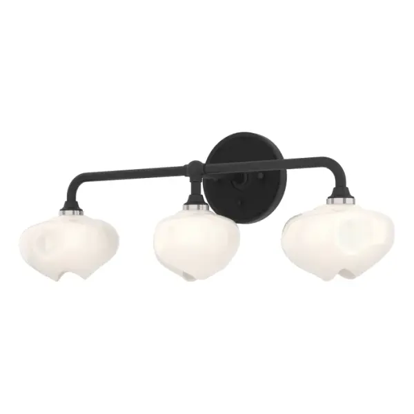 A light and whimsical look is achieved with the Ume's Japanese plum blossom shape with its unique frosted interior and glossy exterior glass shade.