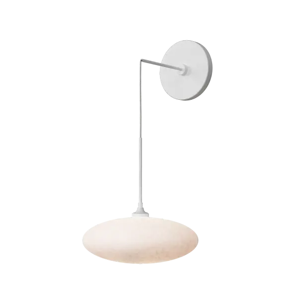 Fall asleep dreaming of clouds with this puffy white drop-sconce by your bedside. The Clouds Low Voltage Sconce can be set your own desired drop height for unique applications, including beside or vanity, among others. The white tortoise shell-like glass, lit from within, glows in this uniquely shaped, highly-adjustable, low voltage cabled wall sconce.
