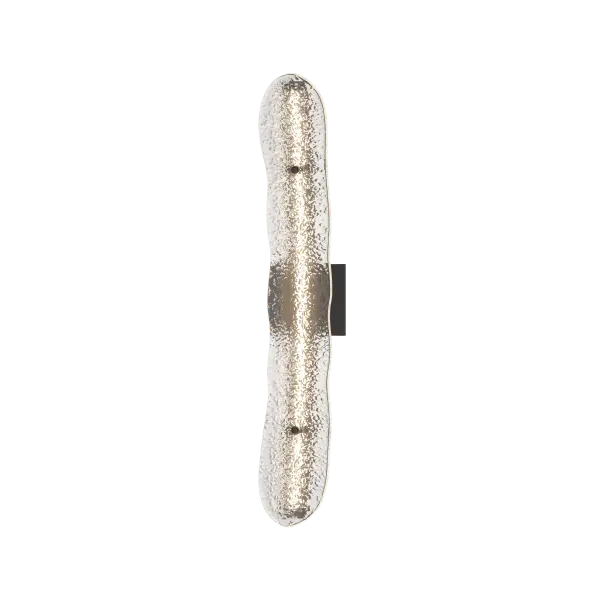 Inspired by jagged edges of ice on a midwestern pond, designer Andy Morter saw something rare and beautiful. With its heavily textured, large frit glass element, the Glissade LED Bath Bar features clear, hand-poured glass to great effect. Position horizontally above a mirror, or vertically on either side, the Glissade casts just the right light.