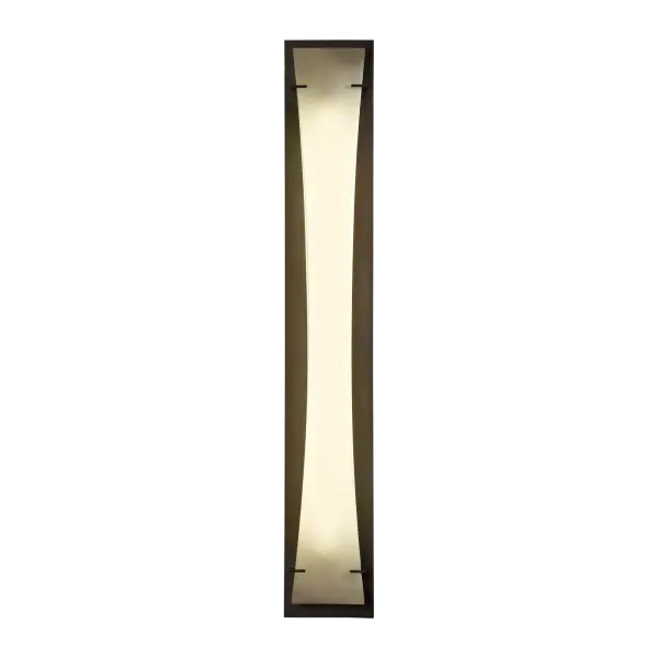 According to Designer David Martin, “"Paper art forms like origami serve as inspiration for the Bento shade forms.” He literally cut and folded paper to create the final form for this elegant shade that delivers a simple, yet stunning effect. Slim metal arms serve as accents and hold a Spun Frost shade that softly diffuses the LED light behind it. This large wall sconce is equally at home in your entry, great room, hallway or bath.