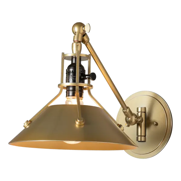 Our Henry Swing Arm Sconce w/Metal Shade delivers a strong industrial vibe. Not only does it feature a horizontal swing arm, but it also articulates vertically for directional lighting for interior spaces.