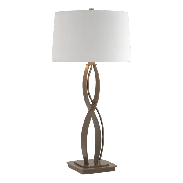 By definition, it's not possible to almost get to infinity. But the name for our table lamp may be from the gracefully sweeping curves of hand-forged steel that almost create the infinity symbol. Or the fact that looking at the beautiful craftsmanship never gets old.