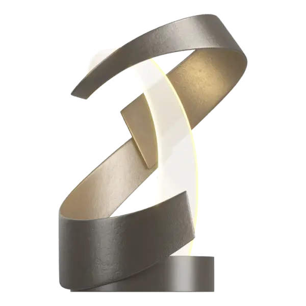 The brilliant light flowing through the hand-bent LED light guide really shows off the texture of the gentle curves of the hand-forged steel. This contemporary piece will make an impression on anyone who encounters it.