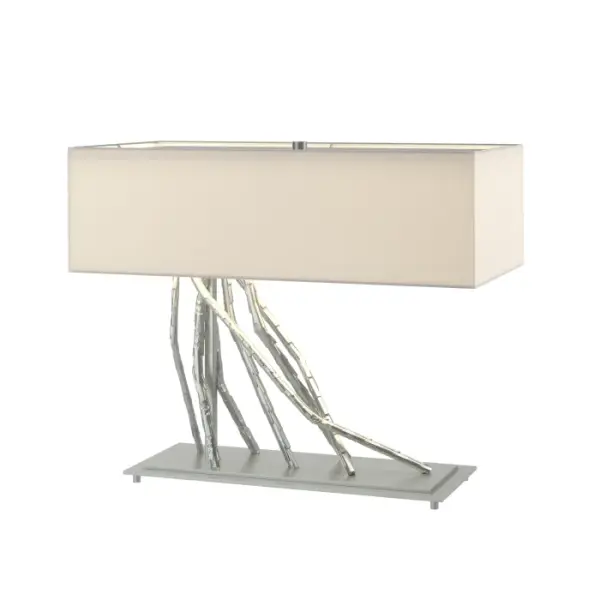 Sylvan meets steel with multi-faceted "twigs" forged from red-hot round bar stock hammered for texture and shape by our Vermont artisans. The steel sculptures' lean provides a striking counterpoint to the steel base bar's vertical line.
