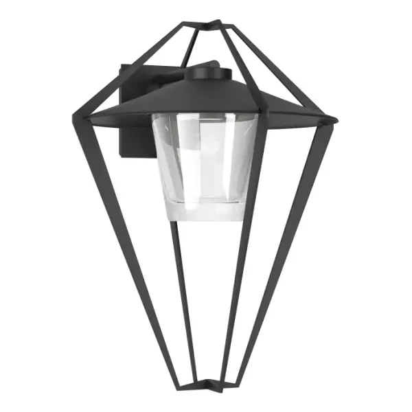 A contemporary take on a classic lantern design, the Stellar Large Outdoor Sconce suits a variety of architectural styles. An open aluminum cage-like structure encloses a substantial glass shade containing the light within. Available in a choice of robust Coastal Outdoor Finishes.