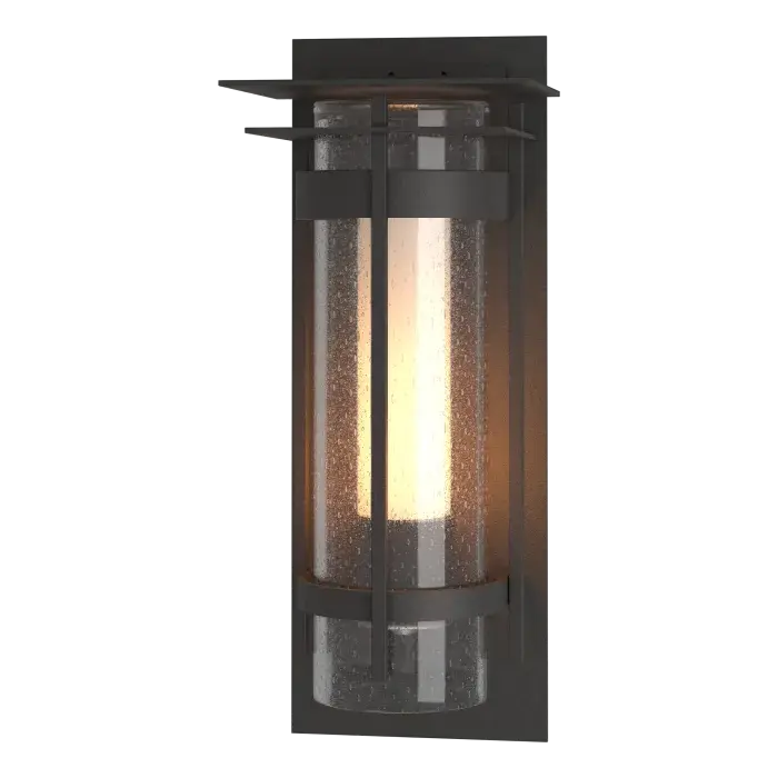 Torch with Top Plate Outdoor Sconce