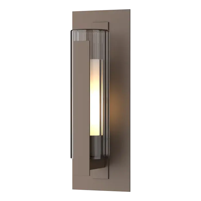 Vertical Bar Fluted Glass Medium Outdoor Sconce
