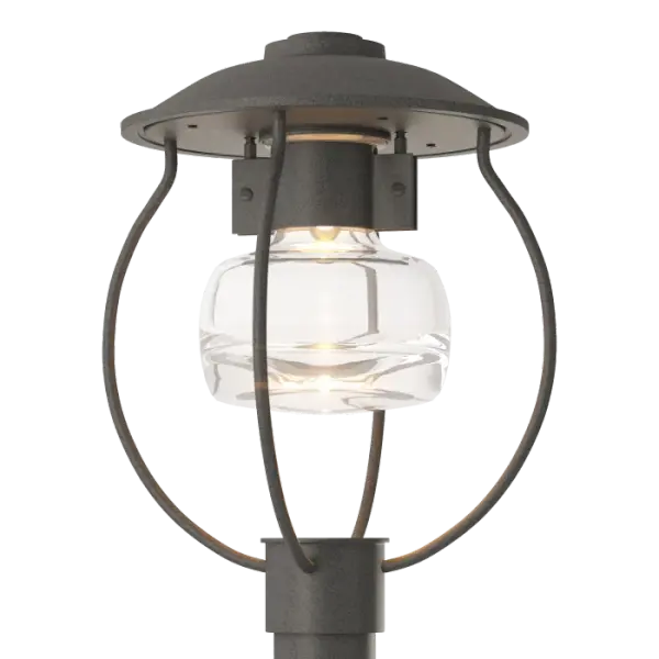 The iconic Mason Collection welcomes the addition of an outdoor post light. Adding safety to key outdoor areas including pathways, decks and driveways, the Mason Post Light features its trademark thick-bottom glass that pools the light within. An aluminum cuff, cage and overarching top add style to the post light. Available in a choice of robust Coastal Outdoor Finishes.