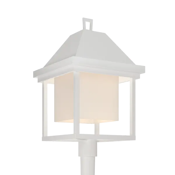 Welcome guests as they arrive or light our outdoor paths to enjoy evening strolls while enjoying the night sky's constellations with this Dark Sky Friendly post light. The Dorset's classic lantern-style details and large square faces are complemented by its pyramid "roof" that houses your choice of a large clear, seeded or opal glass element. Offered in a choice of AAMA 2604-rated Coastal Outdoor Finishes. Coordinating accessories (post, pier mount) are sold separately.