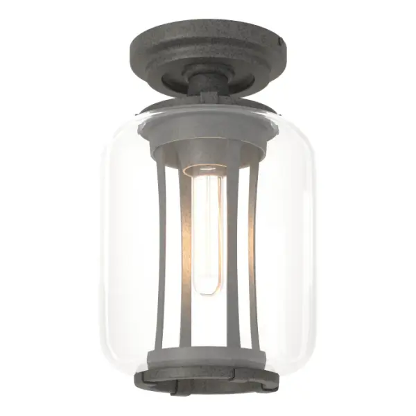 This outdoor ceiling fixture feature the hallmark inner, shaped aluminum structure of the Fairwinds Outdoor Collection. The Fairwinds Outdoor Semi-Flush is available in a choice of robust Coastal Outdoor Finishes. - alternate view