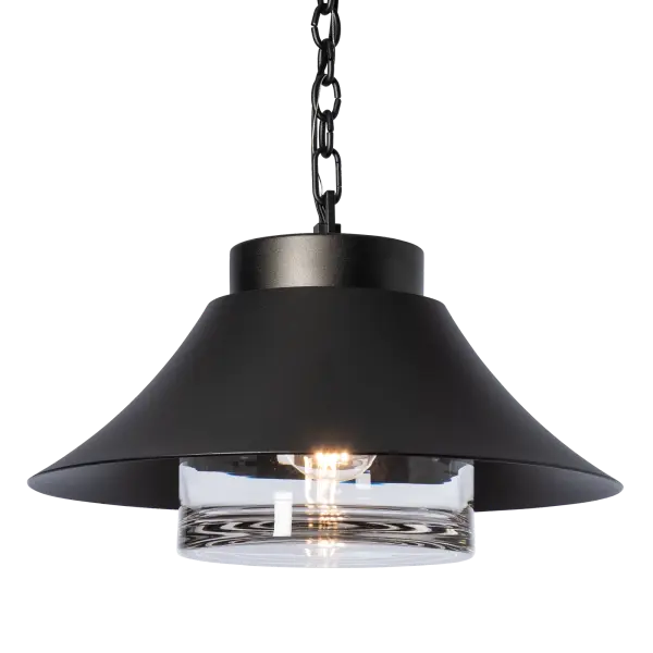 The Stowe Outdoor Lantern is chain hung and features the collection's beautiful, clear thick bottom glass. Whether hung in the entry or portico, on a veranda, or to illuminate an outdoor kitchen, this Stowe Lantern provides clarity with style. Made by Vermont artisans. Offered in any of our Outdoor Coastal Finishes and available in 2 Marine Grade options (small upcharge applies). - alternate view