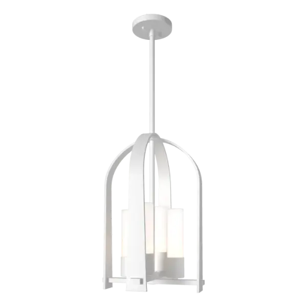 With a four-light cluster nestled within intersecting handcrafted aluminum arches, the Triomphe Outdoor Lantern is a stunning way to welcome guests. Designer David Martin’s goal was “to create a transitional version of a caged chandelier with a classically arched shape and details that reference craftsman tenons.” Offered with clear seeded or opal cylinder glass shade in any of our robust AAMA-rated Coastal Outdoor Finishes.