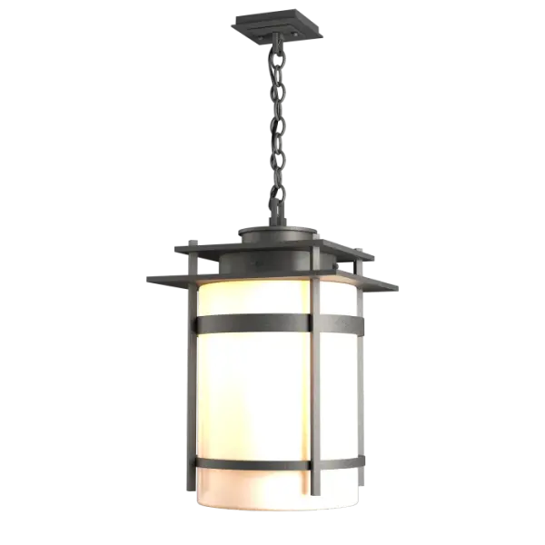 A clean, sleek design that evokes dreams of the Far East is the hallmark of our Banded Collection. True to name, two handcrafted metal bands connected by four aluminum bars drop through square metal plates to surround the glass.