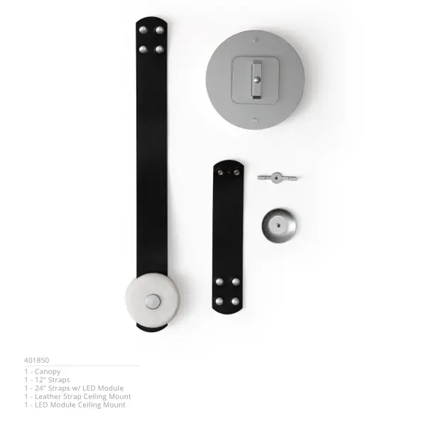 The SNAPS Small LED Pendant designed by HF's Andy Morter features a single alabaster stone-LED element on a long strap, with an additional, shorter fine-grain leather extension strap. An integrated "mini mount" allows a remote driver installation for a minimal wall mount appearance. NOTE: Alabaster is a natural, soft stone with an element of translucency. Each piece is unique. Part of the ART + ALCHEMY by Hubbardton Forge Collection. Unleash your creativity by ordering one of these extension pieces: 905700, 905701, 905712, 905713