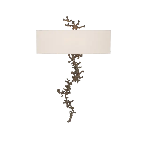 Delicate. Elegant. Stunning. This unique and beautiful wall sconce is both simple and complex. Simple in its beauty. Complex in its creation. Each vertical coral "reef" is painstakingly created by artist-makers who weld curated small, coral-like pieces of aluminum together into this exquisite vertical array for a one-of-a-kind look. Part of ART + ALCHEMY by Hubbardton Forge.
