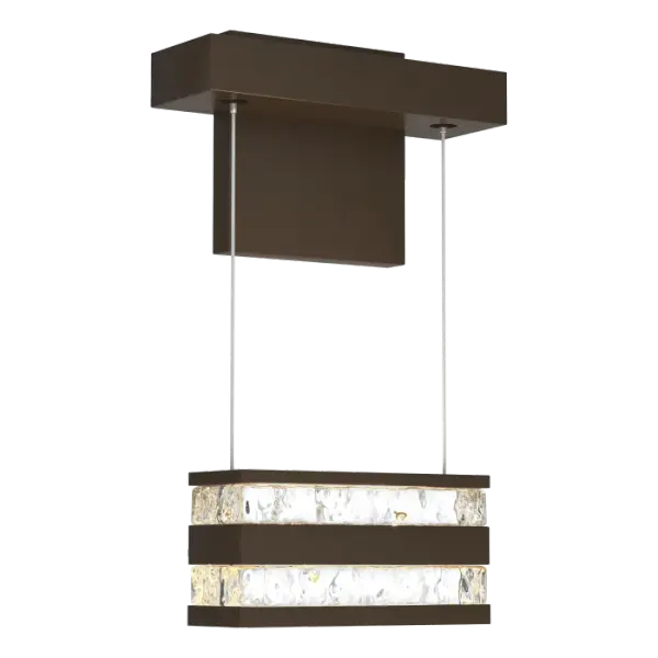 Stunning in its simplicity. The Stacks LED Sconce, part of ART + ALCHEMY by Hubbardton Forge, is beautiful. Exceptionally clear glass is hand-poured to create thick blocks of glass that is sandwiched between layers of billet aluminum. LED light is encased in the metal, powered by conductive, low-voltage cables that extend from a metal frame above. - alternate view